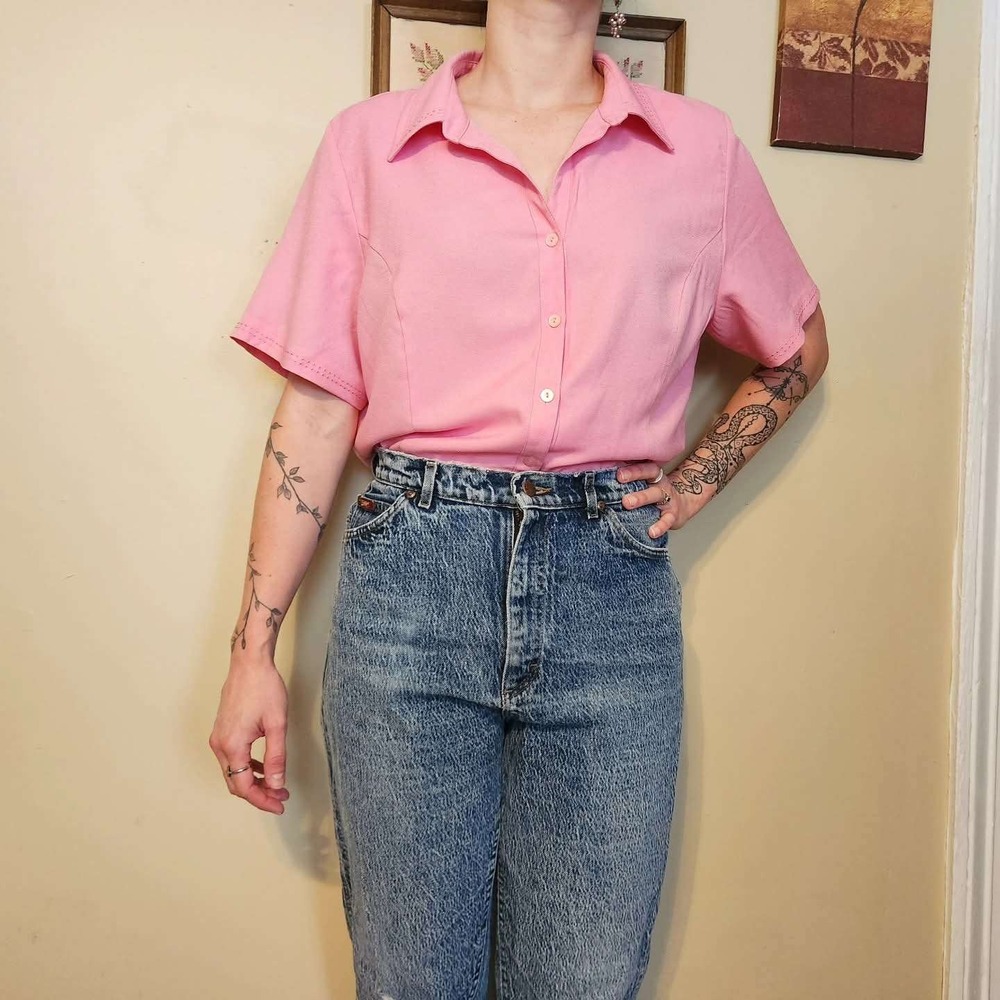 Vintage 1990s Sag Harbor Pink Button-up Shirt